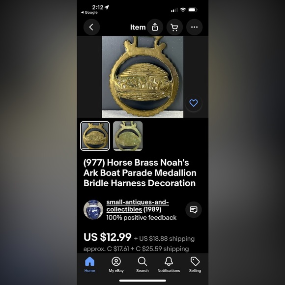 PLOUGH vintage horse brass (5228) & (977) Noah's Ark Boat Parade Medallion Lot - Picture 6 of 7